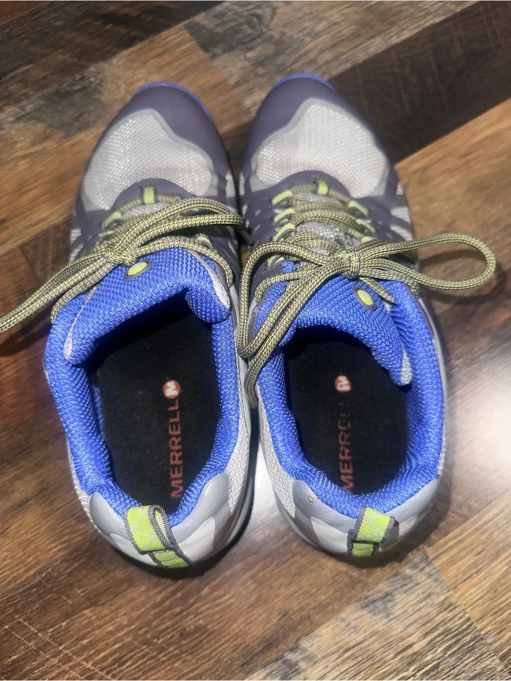 Merrell Women’s Gray, Blue & Lime Trail Sneakers